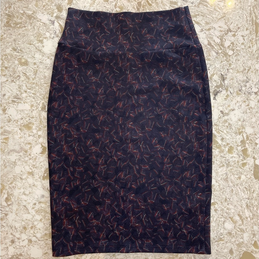 LuLaRoe Purple Black and Red Pencil Skirt
